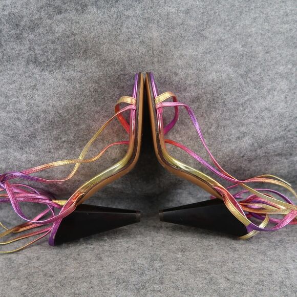 Isabel Marant Shoes Womens 41 Sandals Aliza Ombre Leather Metallic Ankle Wrap - Picture 10 of 16